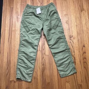 Nike Air Jordan Men's Size L Flight Heritage Olive Green Cargo Pants FD7391-340